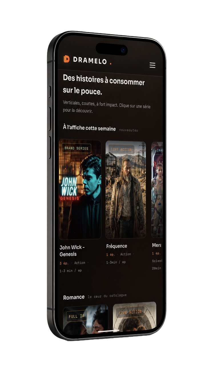 L'application Dramelo sur mobile